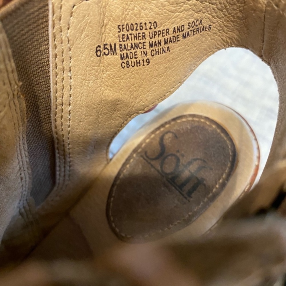 Sofft Brown‎ Festival Suede Peep-Toe Heeled Boots - Picture 8 of 10